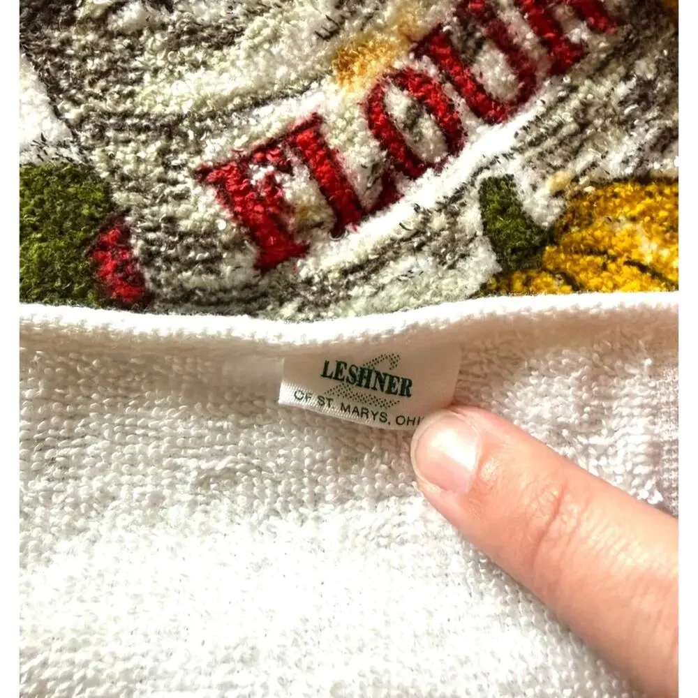 Vintage MCM Leshner Harvest Wheat Flour Pumpkin Hand Towel St Mary's Ohio